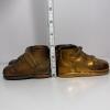 2 Pairs Of Bronzed Baby Shoes Keepsake - 6