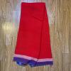 Red Blanket with Blue and White Border