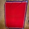 Red Blanket with Blue and White Border - 2