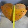 Heart-Shaped 2-Tier Painted Wooden Corner Shelf Handcrafted Floral Accents - 7