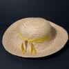 Natural Woven Straw Sun Hat With Yellow Ribbon