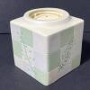 Square Ceramic Dispenser With Embossed Botanical Design