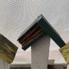 Decorative 7-Birdhouse Wooden Fence Panel - 4