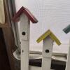 Decorative 7-Birdhouse Wooden Fence Panel - 7
