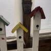Decorative 7-Birdhouse Wooden Fence Panel - 8
