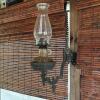 Antique Wall-Mounted Cast Iron Oil Lamp