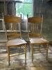 Pair of Oak Dining Chairs with Cane Seats and Ornate Spindle Backs