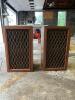 Vintage Pioneer Floor Speakers with Wood Cabinet & Lattice Grille