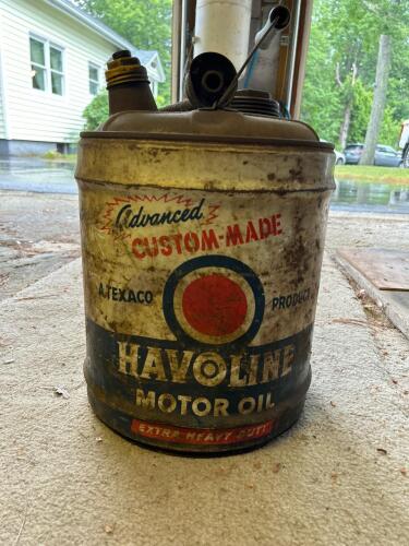 Vintage Havoline Texaco 5-Gallon Motor Oil Can