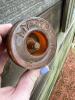 Amber Glass & Cast Iron Barn Door Pulley Insulator - 3