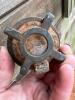 Amber Glass & Cast Iron Barn Door Pulley Insulator - 4