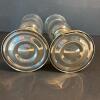 Pair of International Sterling Hurricane Candle Holders with Etched Glass Shades - 6