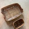 Pair of Woven Storage Baskets with Plastic Liners - One Peterboro Basket Co. Insert - 2