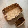 Pair of Woven Storage Baskets with Plastic Liners - One Peterboro Basket Co. Insert - 3