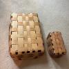 Pair of Woven Storage Baskets with Plastic Liners - One Peterboro Basket Co. Insert - 4
