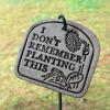 Whimsical Garden Stake Set &ndash; Lizards on Shovel, Spinning Yellow Flower with Hummingbird, Funny Sign, & Flower - 2