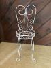White Metal Wire Victorian Chair Style Plant Stand