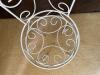 White Metal Wire Victorian Chair Style Plant Stand - 2