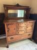 Antique Oak Sideboard Buffet with Mirror
