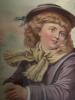 16"x20" Antique H. Hallett & Co. 1879 Chromolithograph "Boy in the Snow" Framed - 2