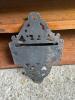 Vintage Wilton Cast Iron Wall-Mount Match Holder with Hinged Lid and Ornate Scrollwork - 3