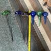 Set of Hand-Blown Glass Garden Stakes &ndash; Blue, Green, Black - 3