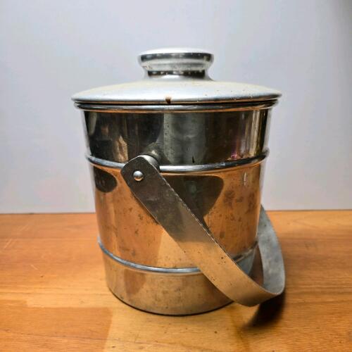 Vintage Henry & Miller Kraftware Aluminum Ice Bucket with Lid and Handle