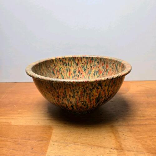 Vintage Texas Ware Mixing Bowl, 11" Multicolor Splatter Melamine