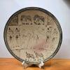 Large 15.5" African Ceramic Decorative Plate with Wildlife & Tribal Motif, Maasai Figures