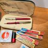 Waterman's Hundred Year Pen Set, Transparent Red, Fountain Pen & Mechanical Pencil, Original Case - 2