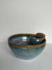 Sunset Canyon Pottery Stoneware Chip and Dip Bowl, Blue/Brown Drip Glaze