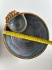 Sunset Canyon Pottery Stoneware Chip and Dip Bowl, Blue/Brown Drip Glaze - 4
