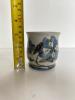 Cindy Angliss Signed Studio Pottery Cup & Saucer Set, Blue Floral, Hand-Thrown Ceramic - 7