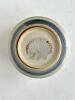 Handmade Pottery Butter Bell Shell Motif, Blue/Brown Band