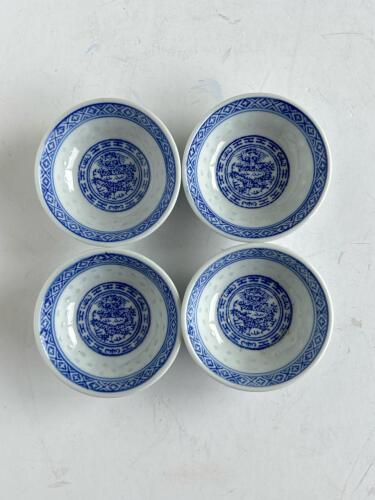 Set of 8 Blue & White Mini Chinese Porcelain Dipping Bowls