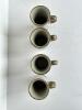 Stoneware Mug & Saucer Set, Speckled Gray, Blue Trim, 4 Mugs - 3