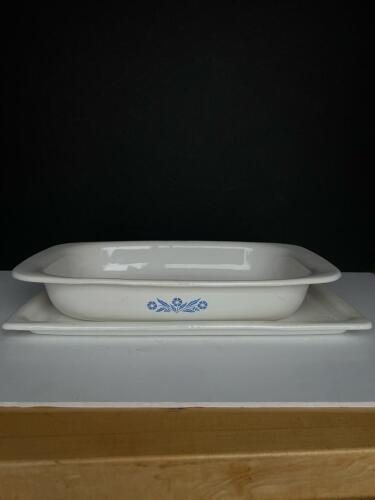 Vintage Corning Ware Blue Cornflower Roaster with Tray