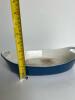 Copco Denmark Michael Lax Blue Enamel Cast Iron Oval Baker - 6