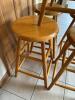 Set of 5 Oak Backless Counter Stools - 2
