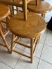 Set of 5 Oak Backless Counter Stools - 3