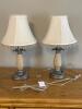 Pair of Victorian-Style Table Lamps with Beaded Fabric Shades