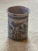 Handmade Cindy Pingliss Pottery Tumbler &ndash; Blue Floral Design