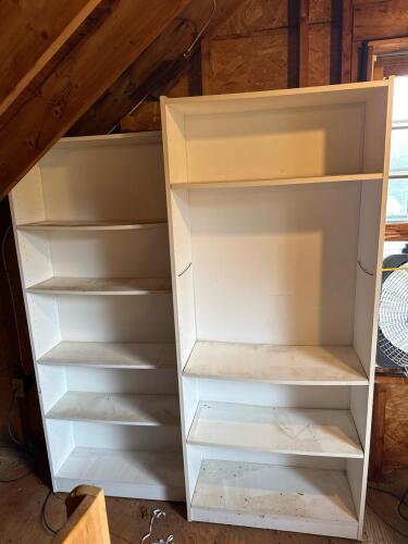Pair of 2 White Bookcases