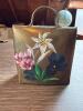 Hand-Painted Swiss Cowbell from Lucerne with Floral Motif