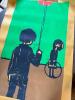 23" x 33.5" Silkscreen Art Print, Graphic Children, Balloon & Hoop