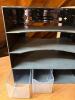 Black Desk Organizer with 5 Curved Trays and 2 Clear Drawers - 2