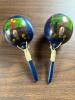 Hand-Painted Wooden Maracas with Floral Design