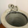 Blue and Pink Floral Stoneware Vase by Cindy Angliss, Signed - 3