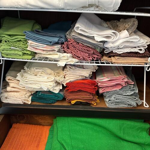 Assorted Linen Lot: Napkins, Tablecloths, Doilies
