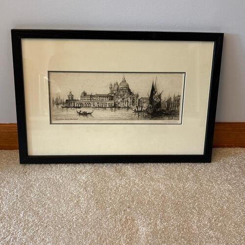 18&rdquo; x 12&rdquo; Vintage Framed Art Print "Venice (Santa Maria della Salute)&rdquo;